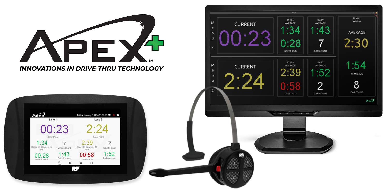 APEX Plus - Drive-Thru Headset System with Integrated Timer